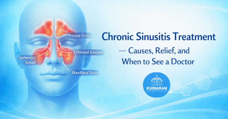 Medical illustration showing inflamed sinus cavities, frontal, ethmoid, maxillary, and sphenoid, for chronic sinusitis treatment.