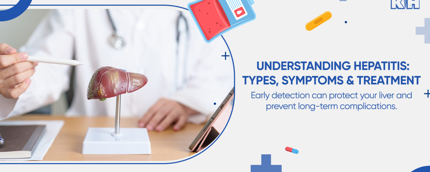 Doctor explaining hepatitis types and liver inflammation.