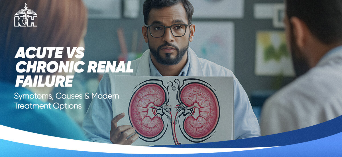 Doctor explaining about acute and chronic renal failure symptoms to the patients