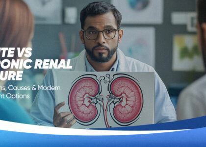 Doctor explaining about acute and chronic renal failure symptoms to the patients